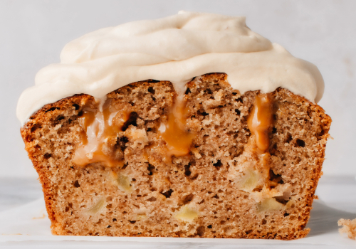 Apple cake with vanilla frosting