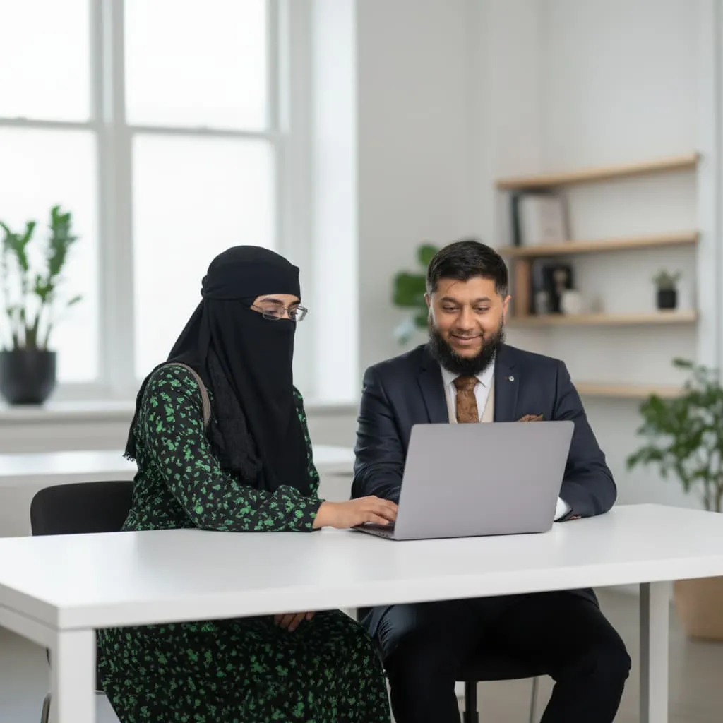 The husband and wife team behind FAMO Connect working together on their educational apps.